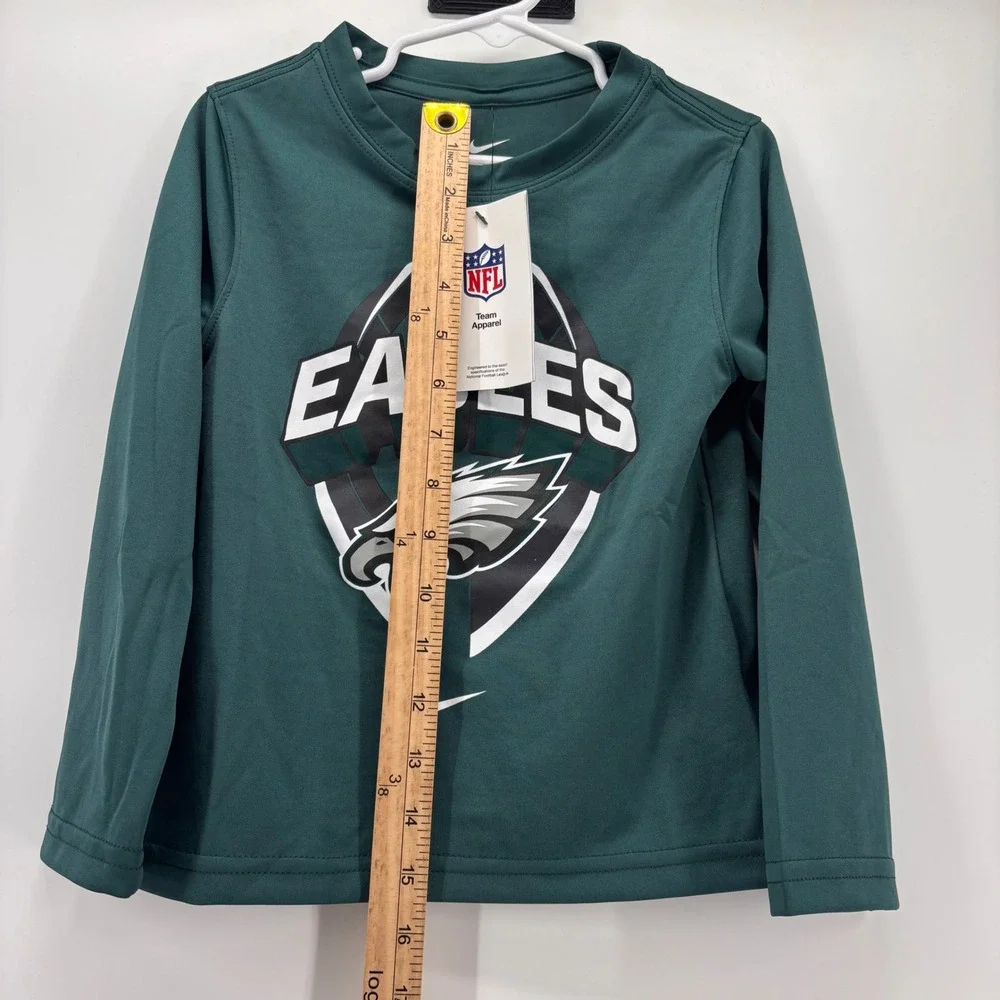 Nike Philadelphia Eagles Shirt Kids Size 4 Green Long Sleeve Dri-FIT NWT NFL
